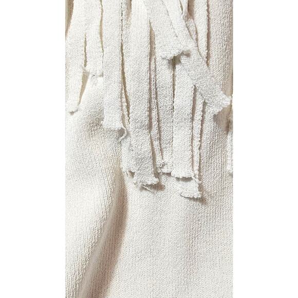360 Sweater Italian Fringe Tank Top XS Cream - Picture 6 of 6
